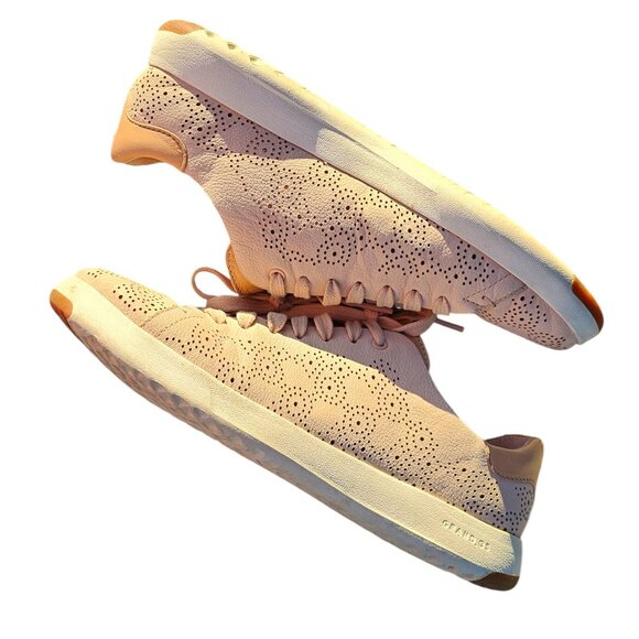 Cole Haan 8 B GrandPro Paisley Perforated Sneakers Canyon Rose - Picture 4 of 9